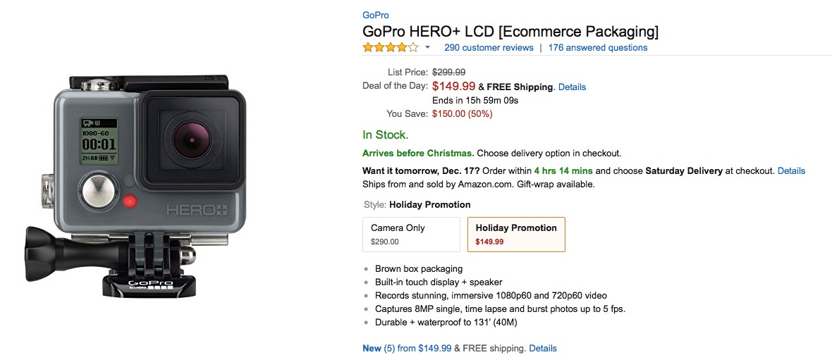 GoPro HERO+  LCD is On Sale for 50% Off Today Only [Deal]