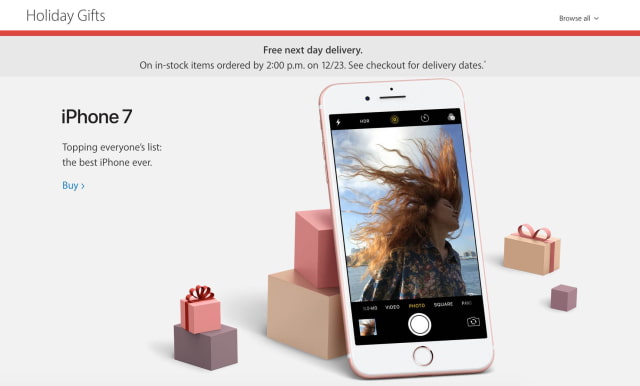 Apple Offers Free Next Day Delivery Until Christmas