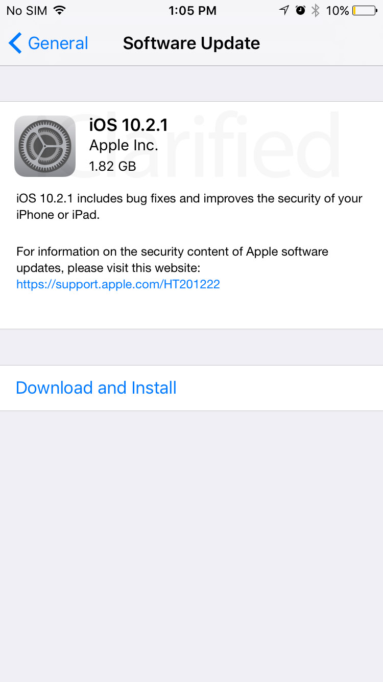 Apple Releases iOS 10.2.1 [Download]