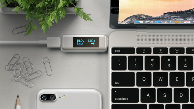 Satechi USB-C Power Meter Measures Volts, Amps, and mAh Output