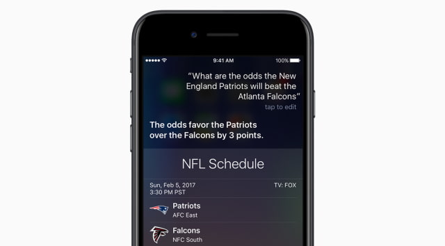 Apple Updates Siri for Super Bowl LI