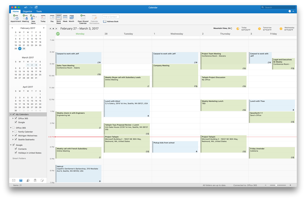 Outlook 2016 for Mac Gets Support for Google Calendar and Contacts