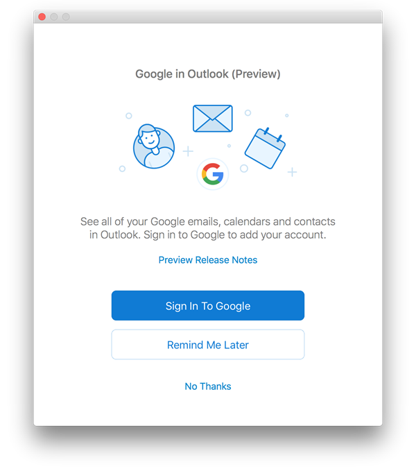 Outlook 2016 for Mac Gets Support for Google Calendar and Contacts