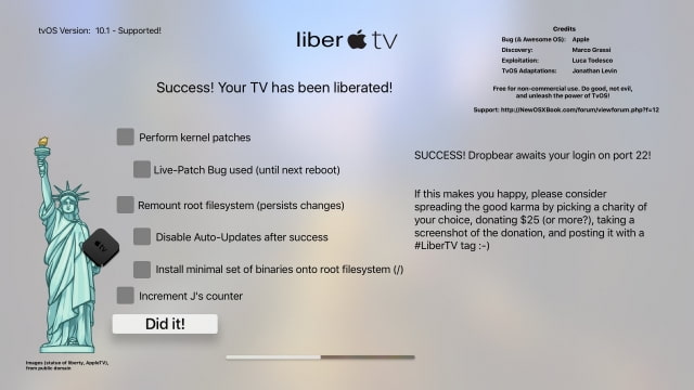 LiberTV Jailbreak Released for the Apple TV 4 and tvOS!