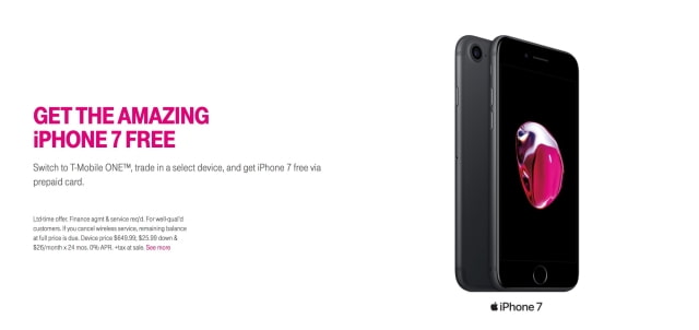 T-Mobile Offers Free iPhone 7 to Switchers With Trade-In