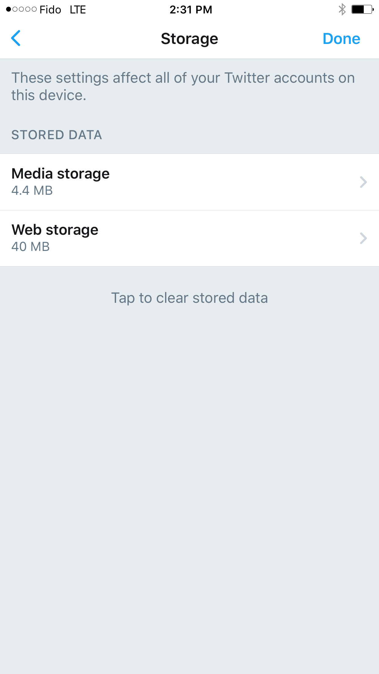 Twitter App Now Lets You Clear Stored Data