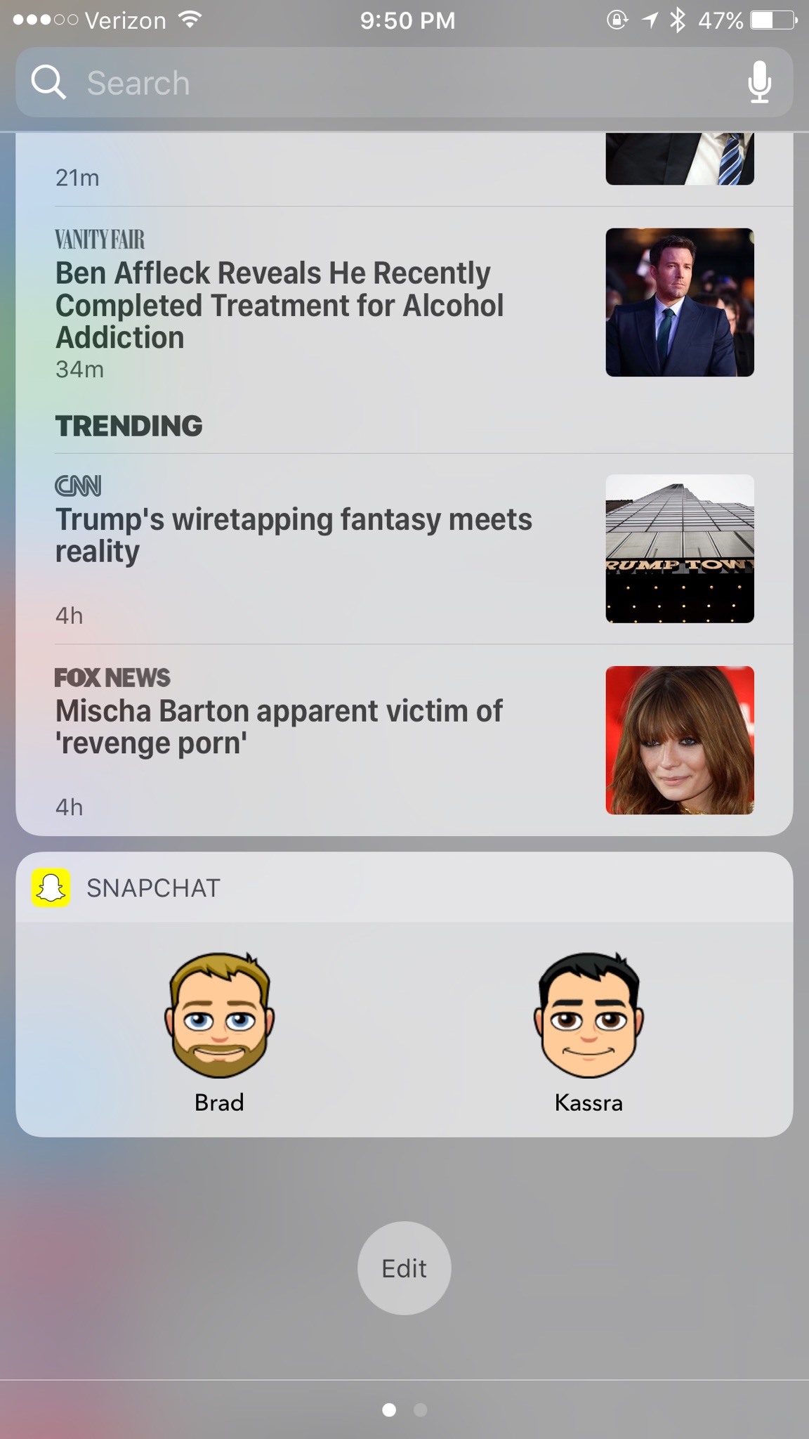 Snapchat Launches Today Widget for iOS