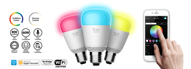 iLuv Launches Rainbow8 Multicolor LED Smartbulb That is WiFi Enabled, Apple Homekit Certified