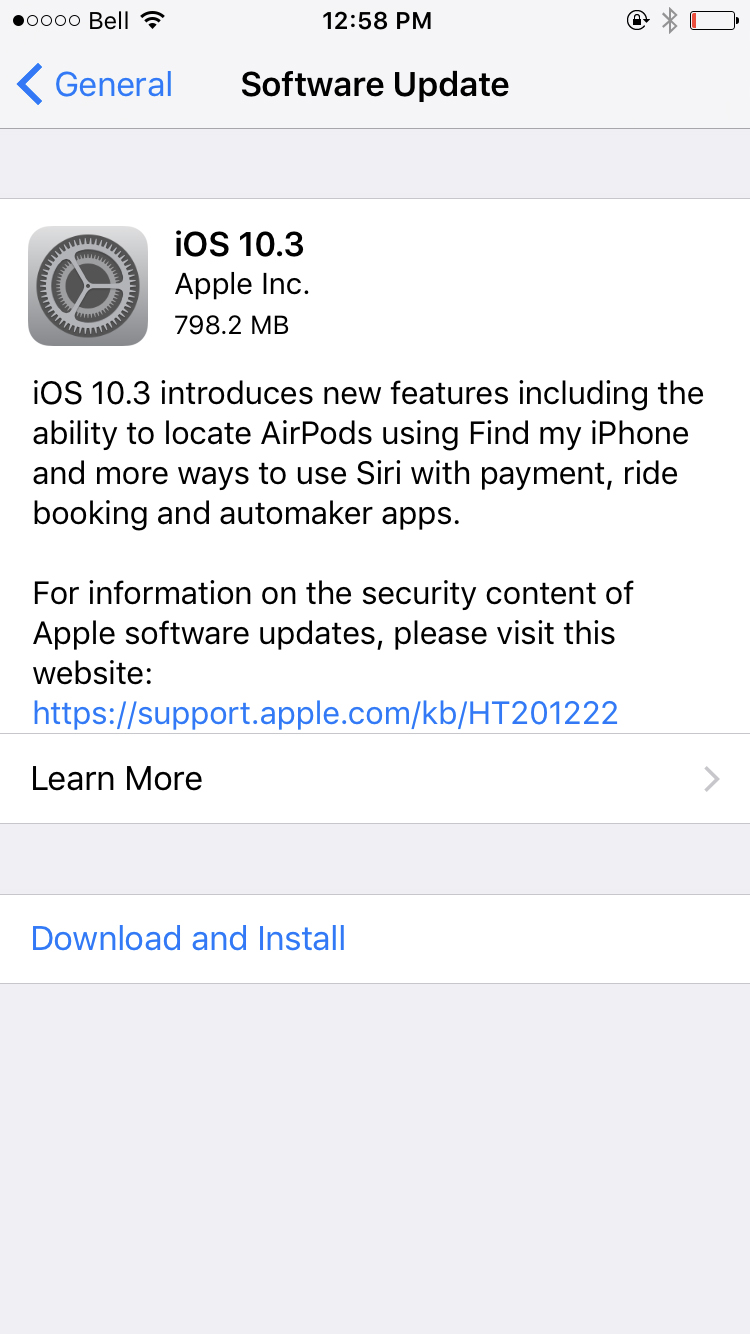 Apple Releases iOS 10.3 With New Apple File System, Find My AirPods, More [Download]