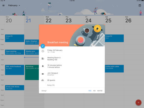 Google Calendar App Released for iPad