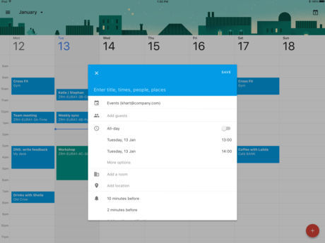Google Calendar App Released for iPad