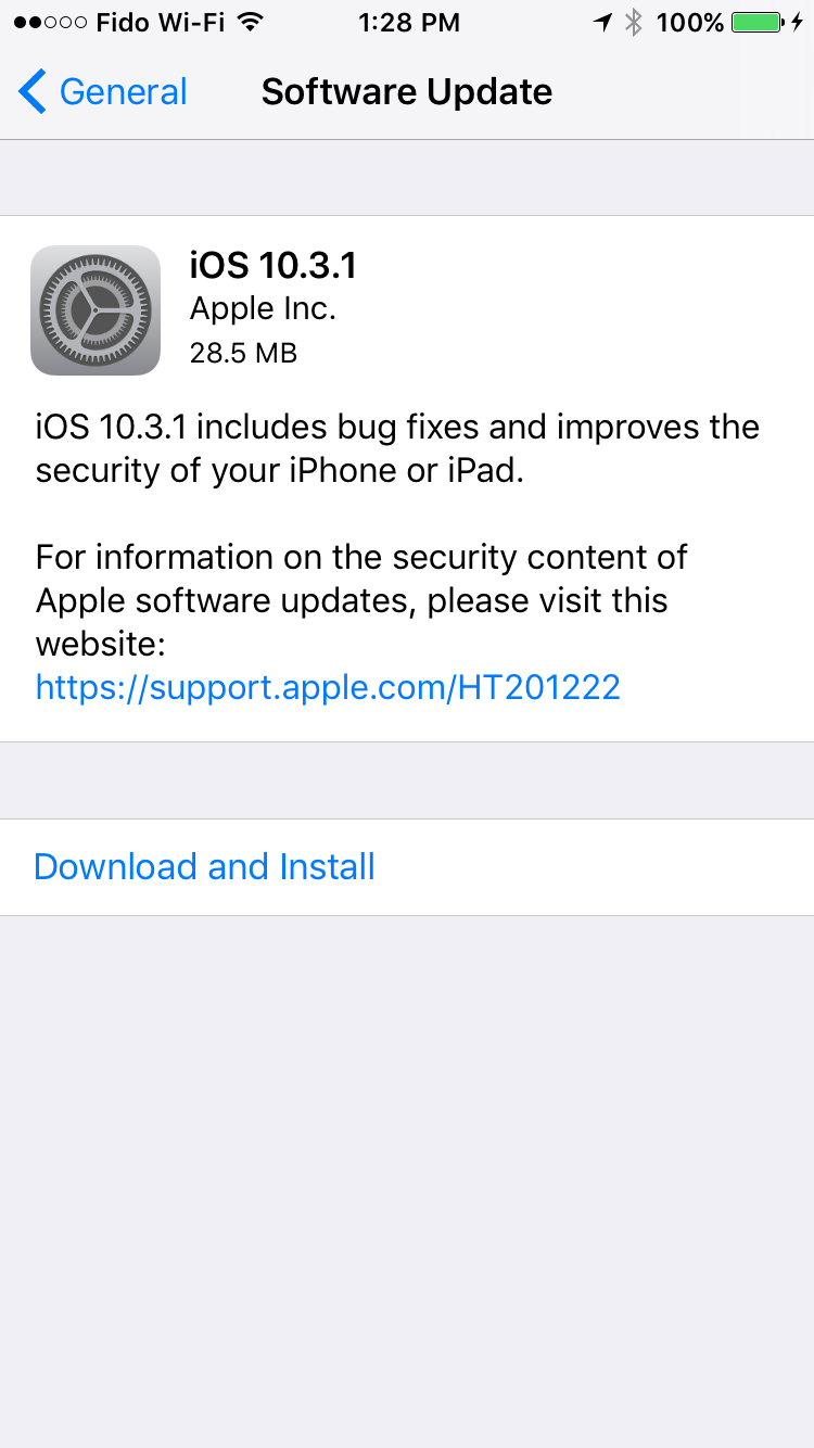 Apple Releases iOS 10.3.1 [Download]