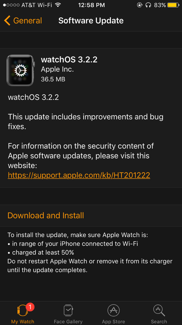 Apple Releases watchOS 3.2.2 [Download]