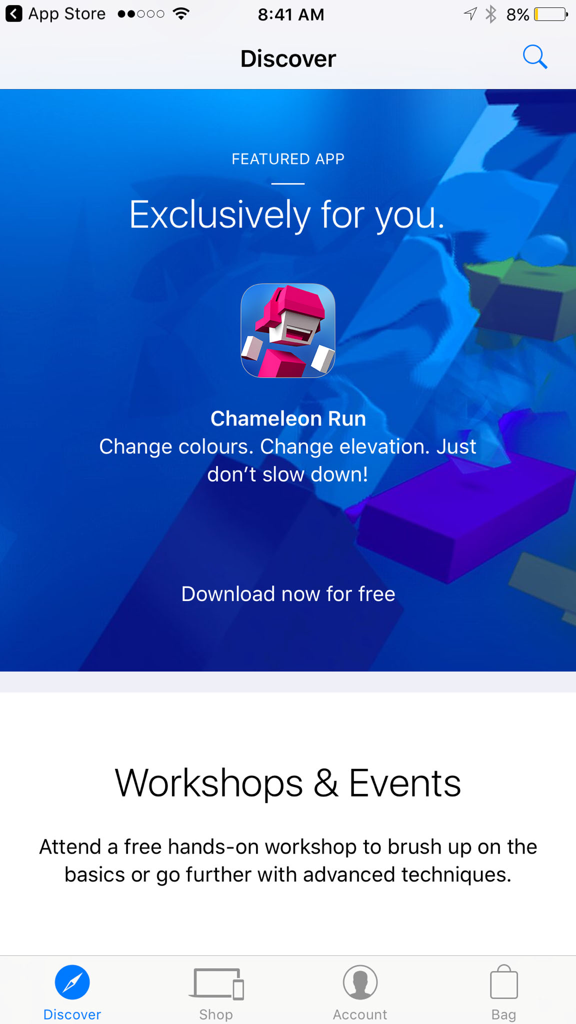 Apple Offers Chameleon Run as a Free Download via the Apple Store App