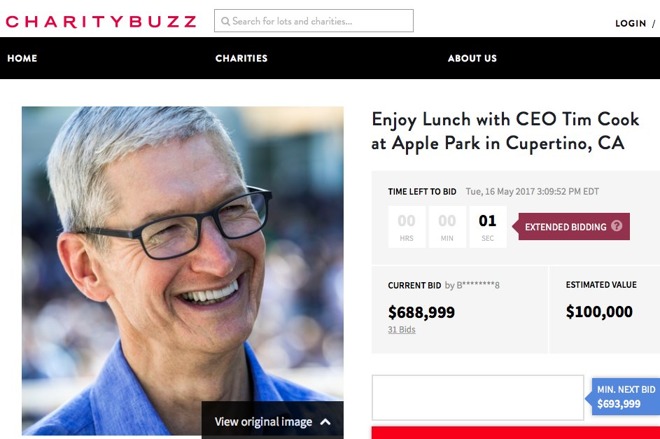 Tim Cook Charity Lunch Auction Raises $688,999 to Benefit RFK Center