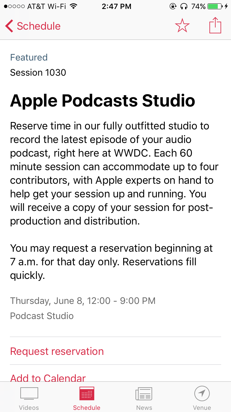 Apple Offers Podcasters Use of On-Site Studio at WWDC