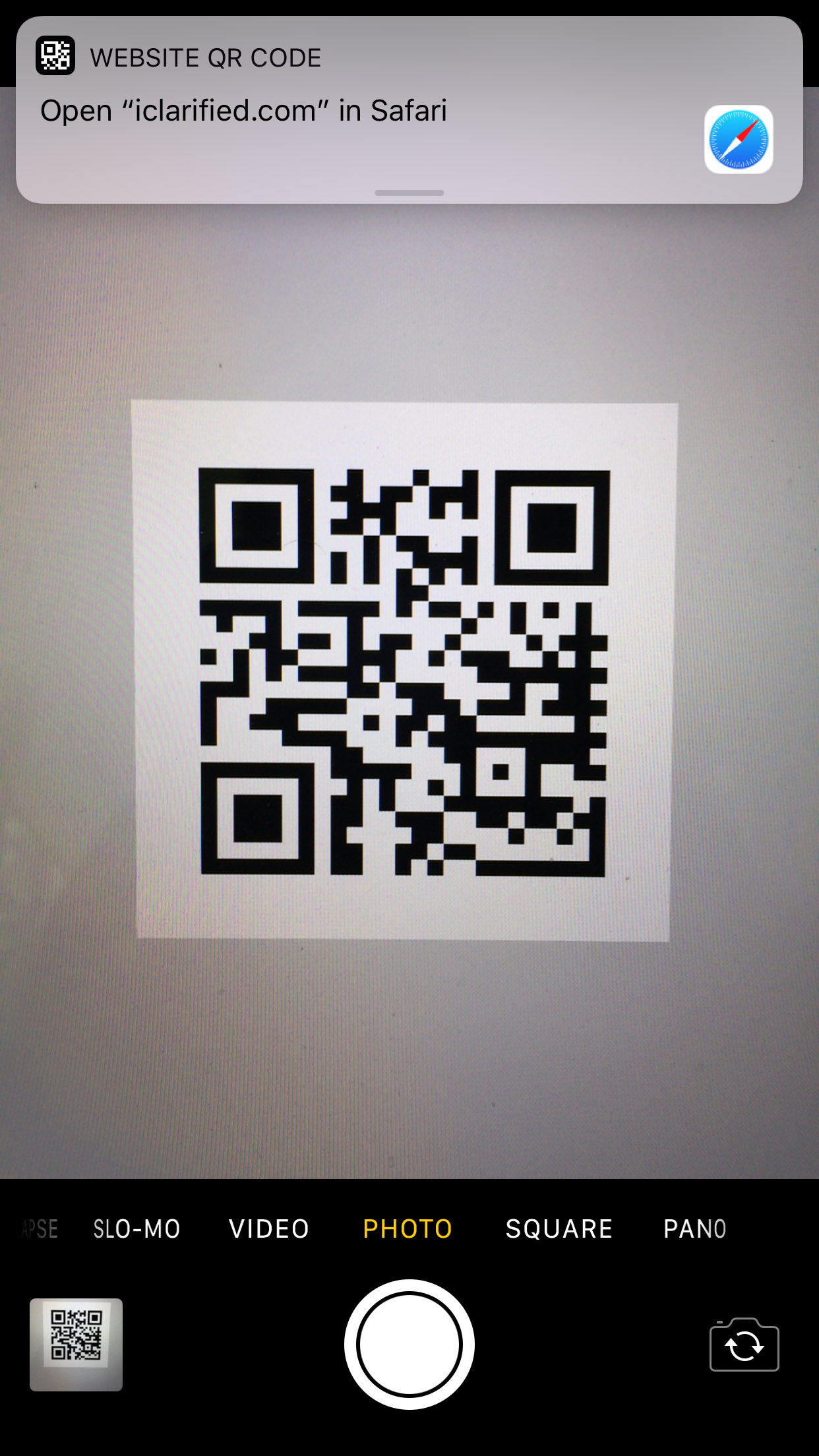 iOS 11 Camera App Recognizes QR Codes