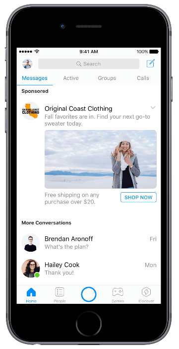 Facebook Will Now Show Ads on the Home Tab of Messenger