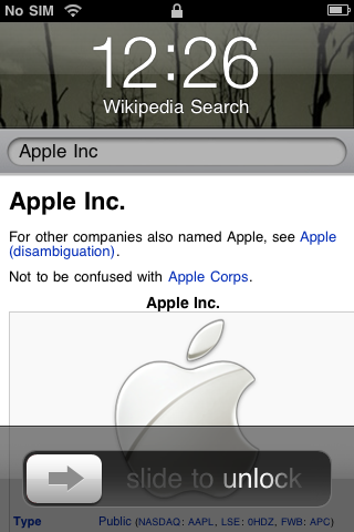 WikiSearch Puts Wikipedia Search on Your iPhone Lockscreen