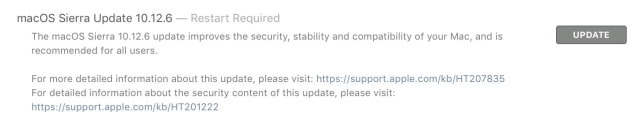 Apple Releases macOS Sierra 10.12.6 [Download]