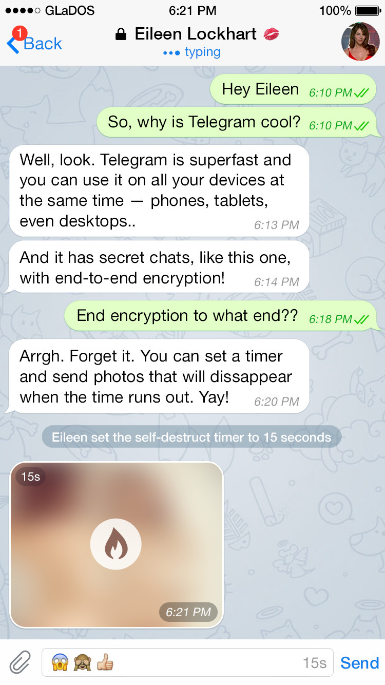Telegram Messenger Now Lets You Send Self Destructing Photos and Videos