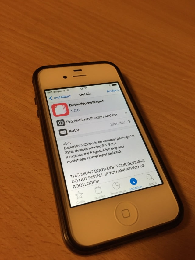 Untether Released for HomeDepot Jailbreak of 32-Bit Devices [iOS 9.1-9.3.4] [Video]