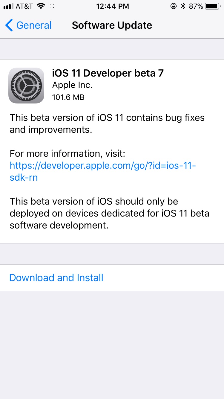 Apple Releases iOS 11 Beta 7 to Developers [Download]