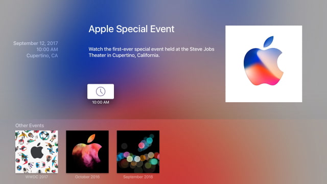 Apple Events App Updated Ahead of September 12th Special Event