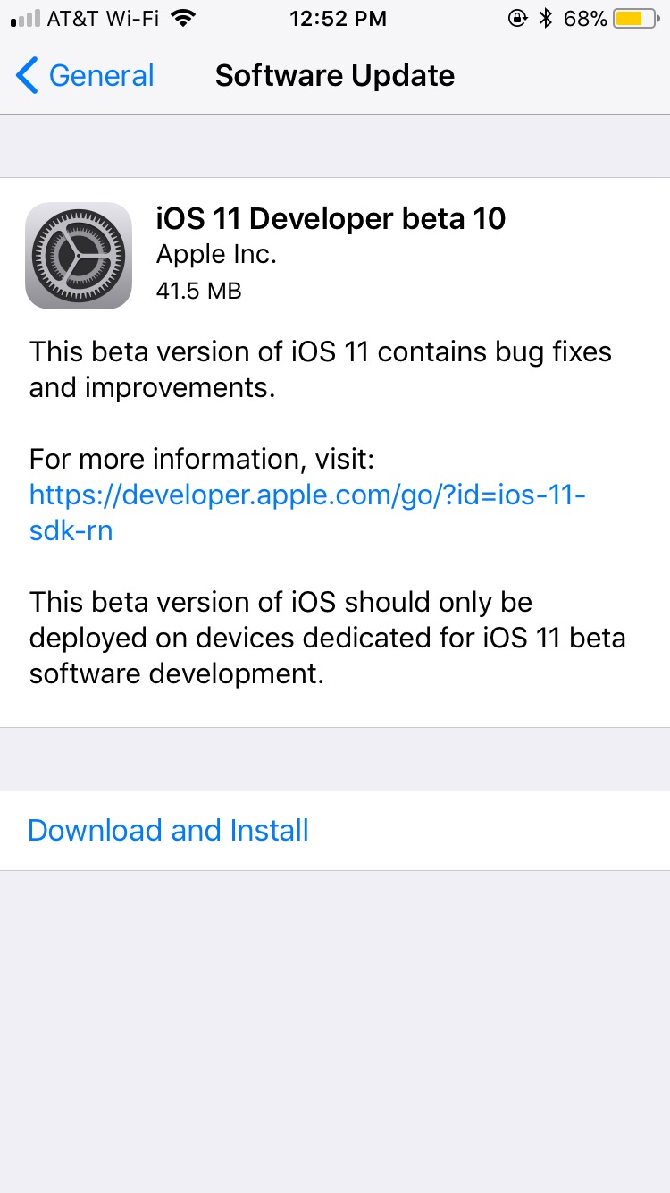 Apple Releases iOS 11 Beta 10 to Developers [Download]