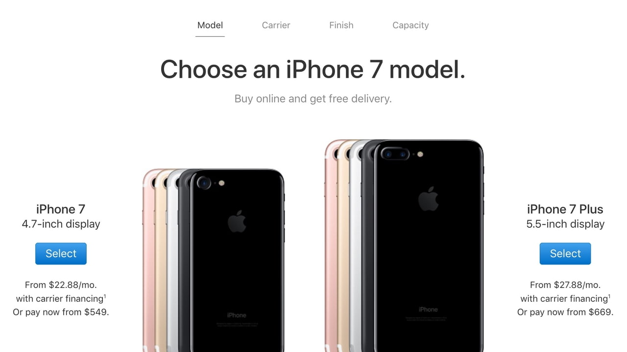 Apple Now Offers 32gb Iphone 7 And Iphone 7 Plus In Jet Black Iclarified