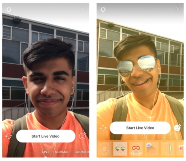 Instagram Adds Face Filters to Live Video