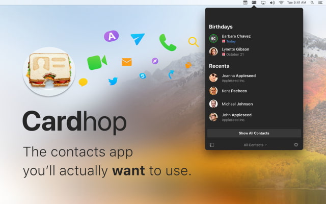Flexibits Releases Cardhop Contacts App for Mac