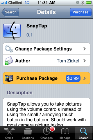 SnapTap: Take Pictures Using the iPhone Volume Controls