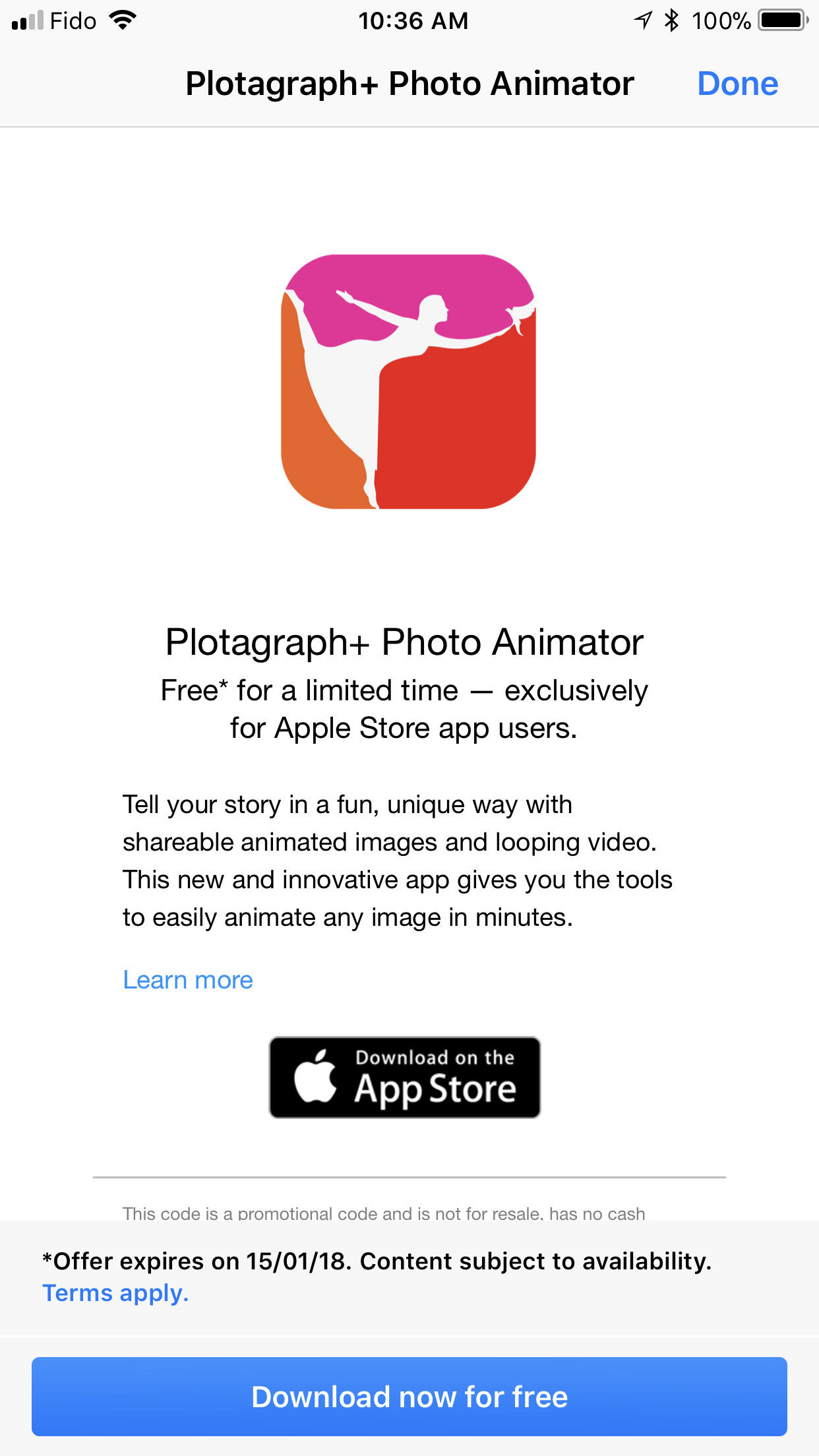 Apple Offers &#039;Plotagraph+ Photo Animator&#039; as a Free Download