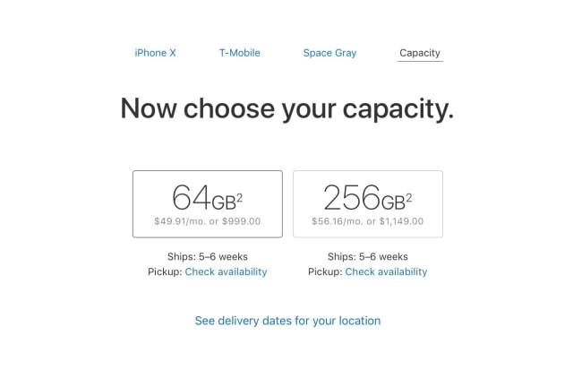 iPhone X Shipping Estimates Slip to 5-6 Weeks