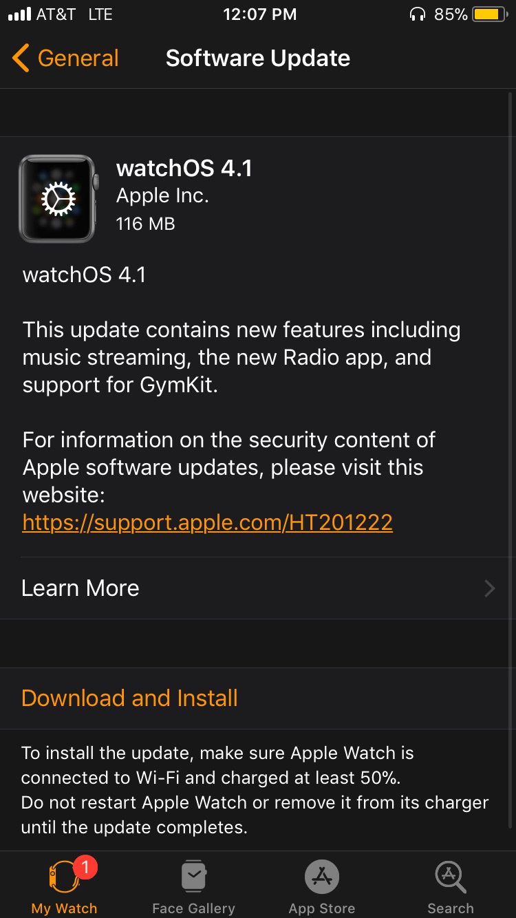 Apple Releases watchOS 4.1 With Music Streaming, Radio App, GymKit [Download]