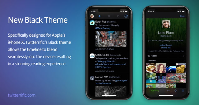 Twitterrific App Updated With Automatic Poll Detection, New True Black Theme for iPhone X, More
