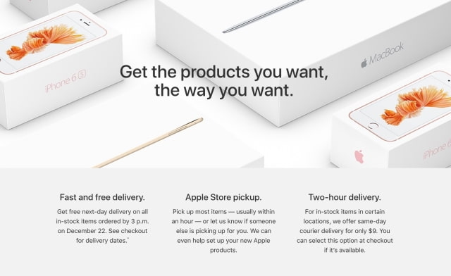 Apple Offers Free Next-Day Delivery on Items Purchased by 3pm December 22