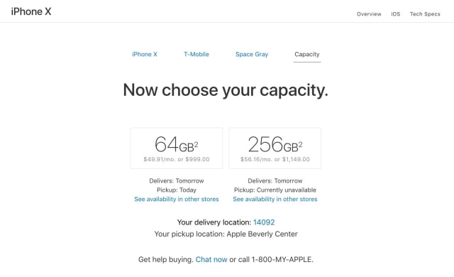 Apple iPhone X Orders Now Delivering Tomorrow