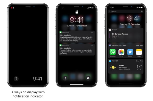 iOS 11 Concept Visualizes System Wide Dark Mode for iPhone X [Images]
