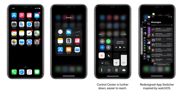 iOS 11 Concept Visualizes System Wide Dark Mode for iPhone X [Images]