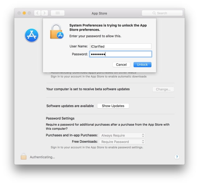 Bug in macOS High Sierra Lets You Unlock App Store Preferences With Any Password