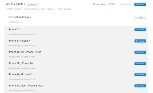 Apple Releases iOS 11.2.5 Beta 5 to Developers [Download]