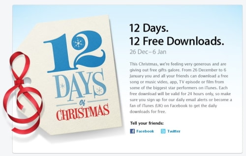Apple Announces 12 Days of Free Downloads for Europeans