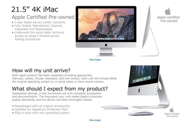 Refurbished 21.5-inch Apple iMac With 3.1GHz Intel Core i5 Processor on Sale for $899 [Deal]