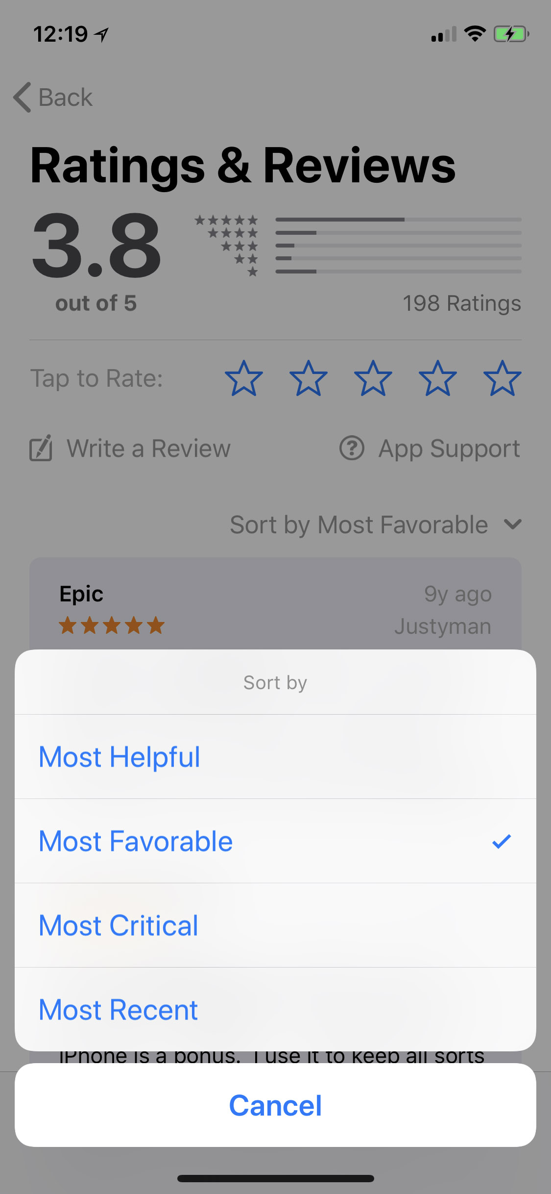 iOS 11.3 Beta Lets You Sort App Reviews