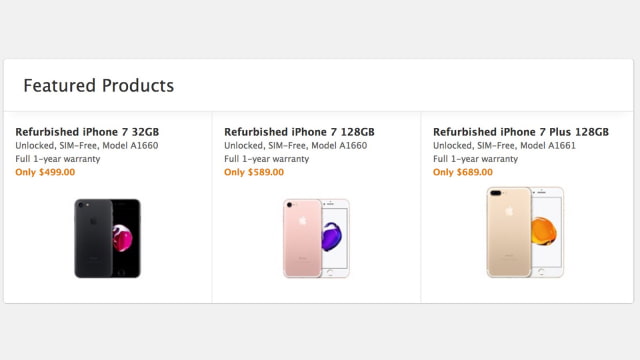 Apple Begins Selling Refurbished iPhone 7 and iPhone 7 Plus Devices Starting at $499