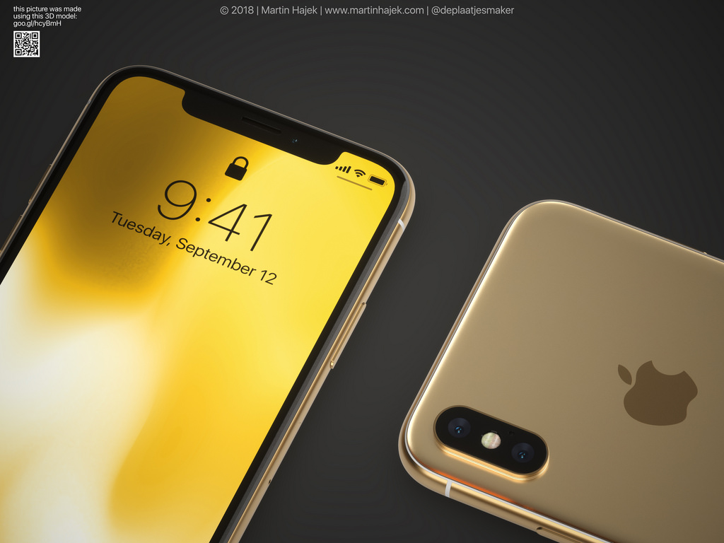 Renders of the iPhone X in Gold [Images]
