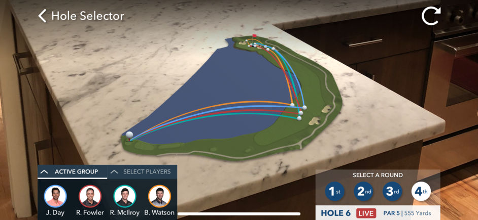 PGA Tour Uses ARKit to Project 3D Golf Courses and Live 3D Shot Trails Onto Any Flat Surface