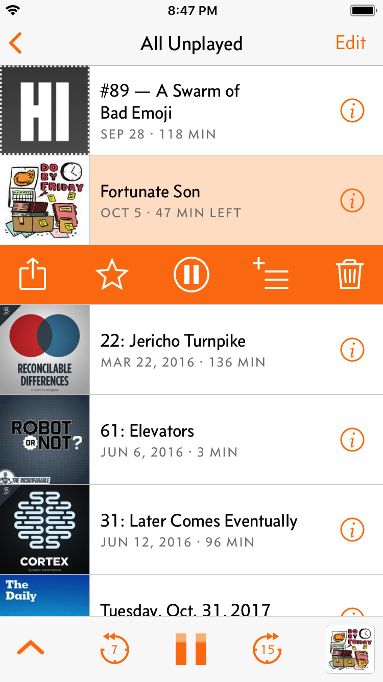 Overcast Podcast App Updated With Smart Resume, Auto-Delete, More